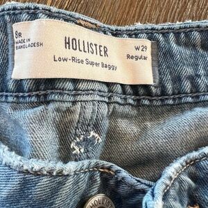 Hollister Blue Denim Low-Rise Jeans Super Baggy